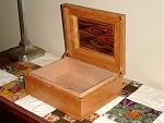 Curly Cherry, Kingwood & Spanish Cedar 
11" x 9" x 3 3/4" 
Owner:  Scott M. - Burnsville, M