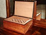 Bubinga, Gabon Ebony & Spanish Cedar 
18" x 14" x 8" 
Owner:  Smith W. - Mobile, AL